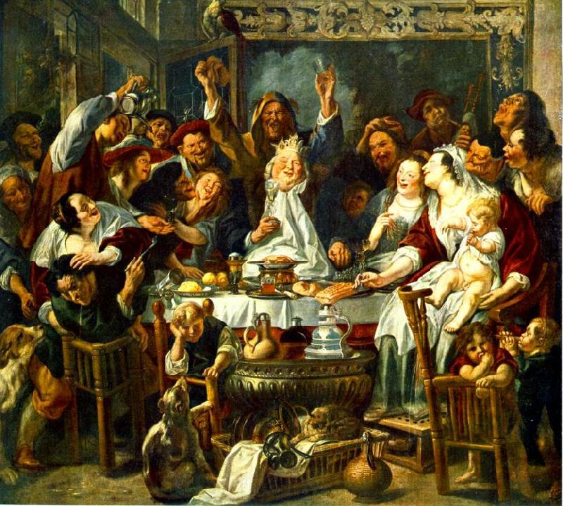 JORDAENS, Jacob The King Drinks sf Spain oil painting art